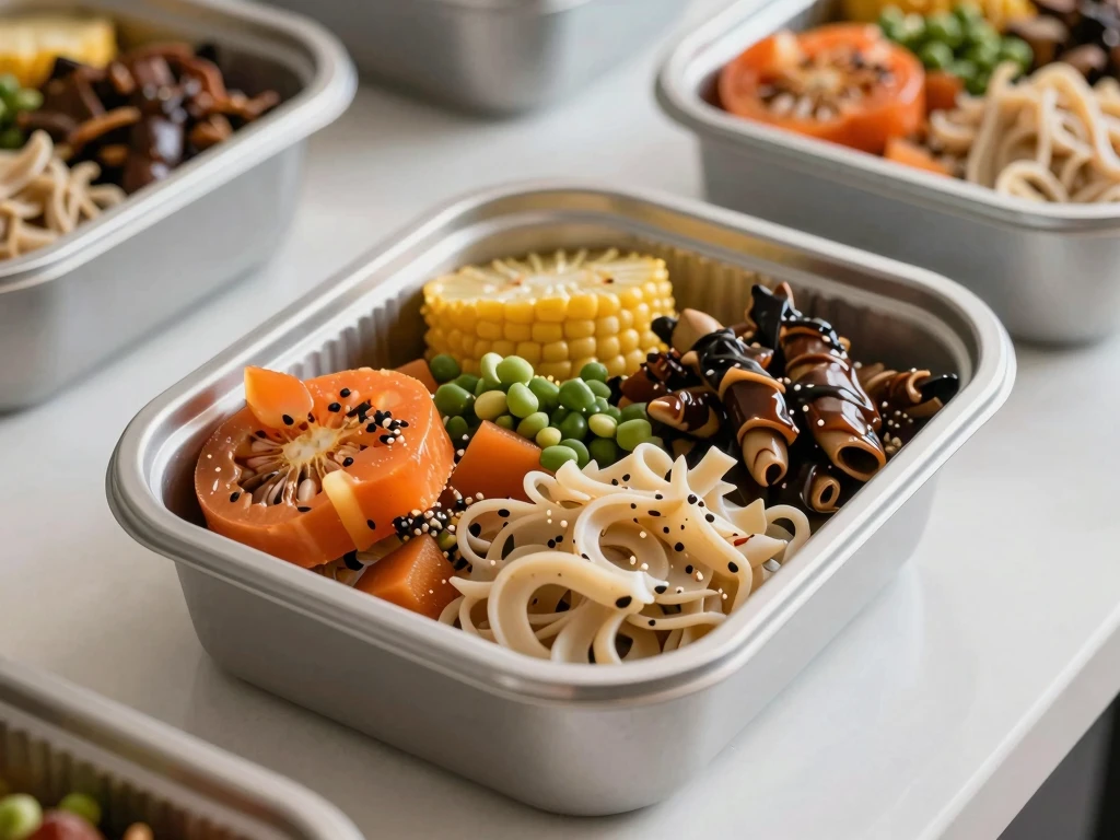 Illustration of balanced ingredients on a plate by Chodyrexchap